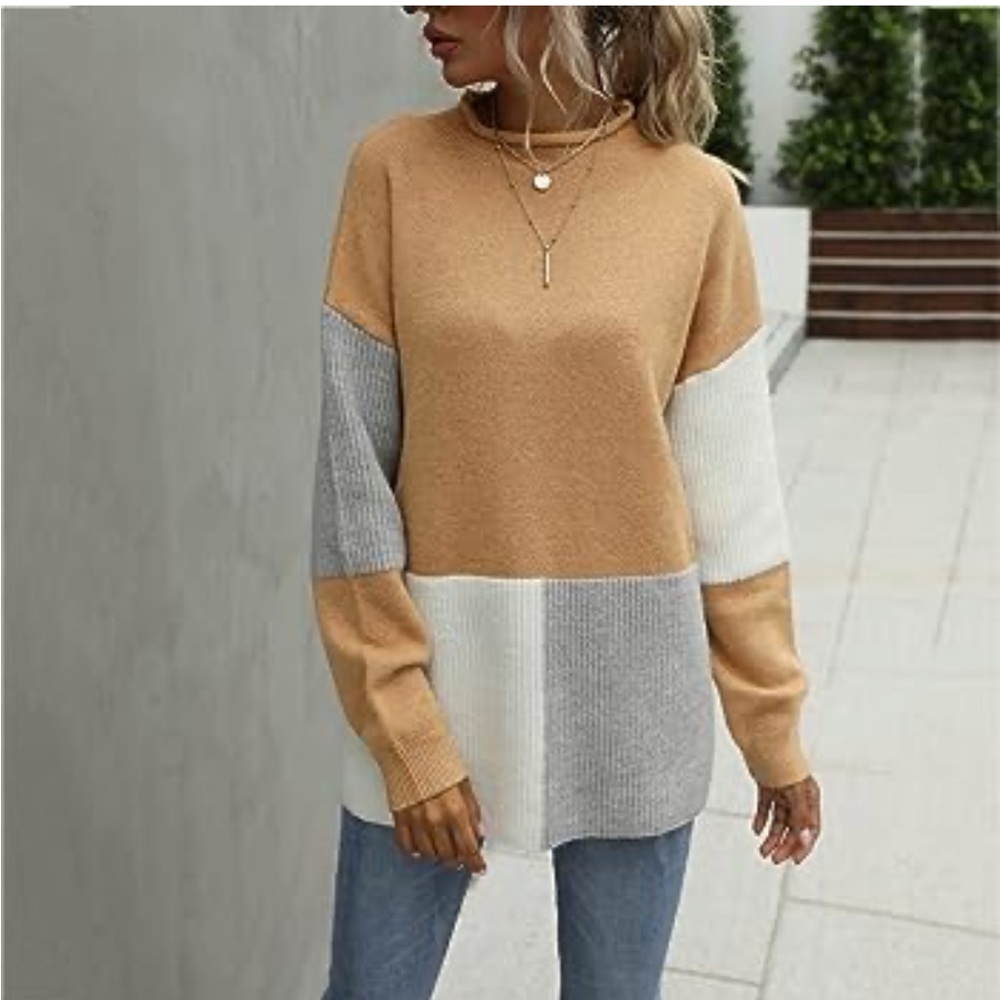 Color Bloch Sweater - Miss Sparkling